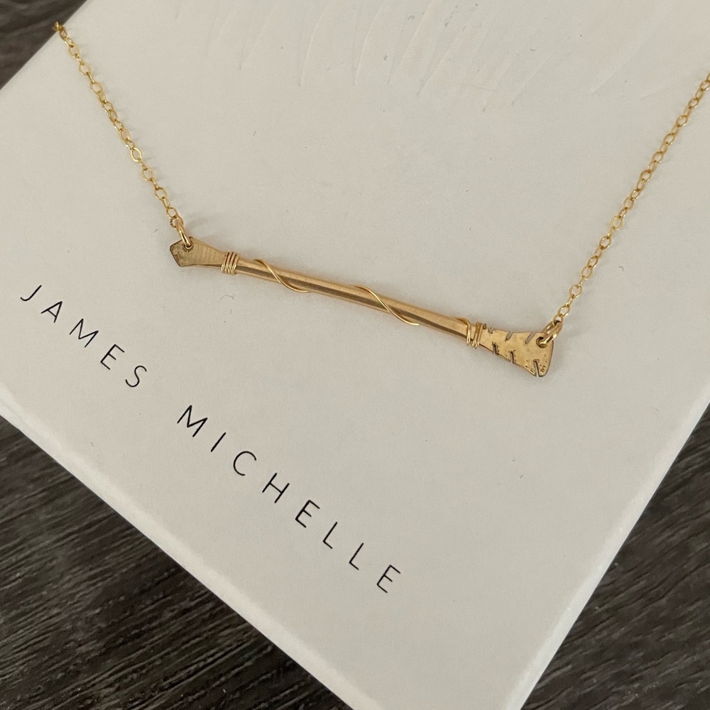 NEW James Michelle Jewelry arrow wire wrap bar necklace